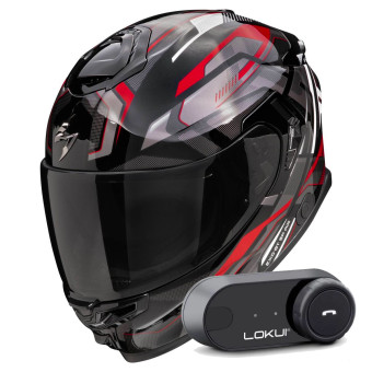 Integral Scorpion Exo GT SP Air Augusta Black Grey Red + Kit Bluetooth Lokui K30