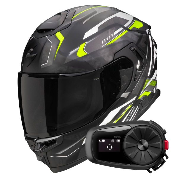 Integral Scorpion Exo GT SP Air Augusta Black Mat Grey Yellow fluo + Kit Bluetooth 5S Solo