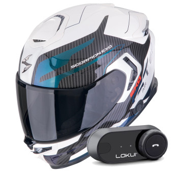 Integral Scorpion Exo GT SP Air Flex White Chameleon + Kit Bluetooth Lokui K30