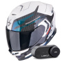 Casque Integral Scorpion Exo GT SP Air Flex White Chameleon + Kit Bluetooth Lokui K30
