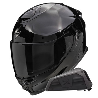 Integral Scorpion Exo GT SP Air Solid Black + Kit bluetooth Exo-Com Link-1