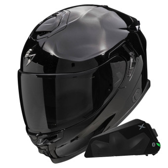 Integral Scorpion Exo GT SP Air Solid Black + Kit bluetooth Exo-Com Link-1C