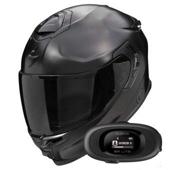 Casque Integral Scorpion Exo GT SP Air Solid Black Pearl Mat + Kit bluetooth 5R Lite Solo Casque Integral Scorpion Exo GT SP Air Solid Black Pearl Mat + Kit bluetooth 5R Lite Solo