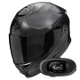 Casque Integral Scorpion Exo GT SP Air Solid Black Pearl Mat + Kit bluetooth 5R Lite Solo