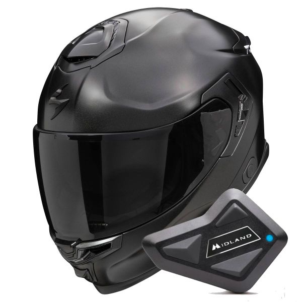 Integral Scorpion Exo GT SP Air Solid Black Pearl Mat + Kit Bluetooth BT Mini Integral Scorpion Exo GT SP Air Solid Black Pearl Mat + Kit Bluetooth BT Mini