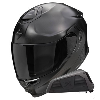 Integral Scorpion Exo GT SP Air Solid Black Pearl Mat + Kit bluetooth Exo-Com Link-1