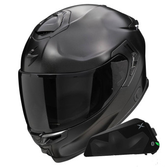 Integral Scorpion Exo GT SP Air Solid Black Pearl Mat + Kit bluetooth Exo-Com Link-1C