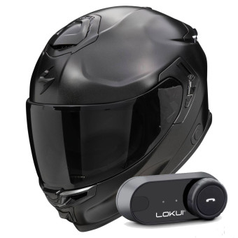 Integral Scorpion Exo GT SP Air Solid Black Pearl Mat + Kit Bluetooth Lokui K30