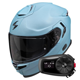 Integral Scorpion Exo GT SP Air Solid Celestial Blue Mat + Kit Bluetooth 5S Solo