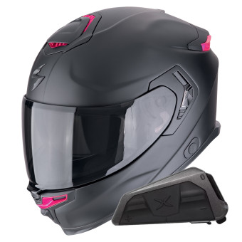Integral Scorpion Exo GT SP Air Solid Matt Black Pink + Kit bluetooth Exo-Com Link-1