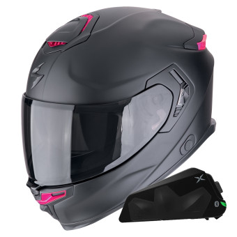 Integral Scorpion Exo GT SP Air Solid Matt Black Pink + Kit bluetooth Exo-Com Link-1C