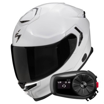 Integral Scorpion Exo GT SP Air Solid White Pearl + Kit Bluetooth 5S Solo