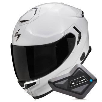 Scorpion Exo GT SP Air Solid White Pearl + Kit Bluetooth BT Mini