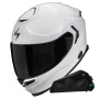 Casque Integral Scorpion Exo GT SP Air Solid White Pearl + Kit bluetooth Exo-Com Link-1C