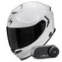 Casque Integral Scorpion Exo GT SP Air Solid White Pearl + Kit Bluetooth Lokui K30