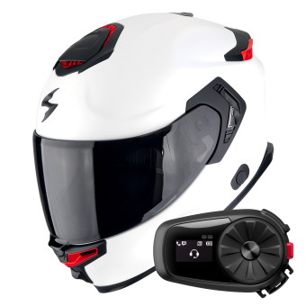 Integral Scorpion Exo GT SP Air Solid White Pearl Matt + Kit Bluetooth 5S Solo