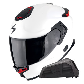 Integral Scorpion Exo GT SP Air Solid White Pearl Matt + Kit bluetooth Exo-Com Link-1