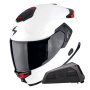 Casque Integral Scorpion Exo GT SP Air Solid White Pearl Matt + Kit bluetooth Exo-Com Link-1