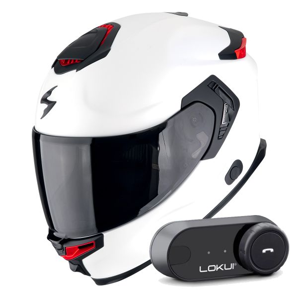 Integral Scorpion Exo GT SP Air Solid White Pearl Matt + Kit Bluetooth Lokui K30 Integral Scorpion Exo GT SP Air Solid White Pearl Matt + Kit Bluetooth Lokui K30