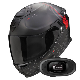 Integral Scorpion Exo GT SP Air Techlane Black Mat Grey Red + Kit bluetooth 5R Lite Solo
