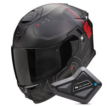 Integral Scorpion Exo GT SP Air Techlane Black Mat Grey Red + Kit Bluetooth BT Mini