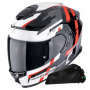Casque Integral Scorpion Exo GT SP Air Tornado Black Red + Kit bluetooth Exo-Com Link-1C