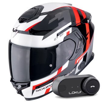 Integral Scorpion Exo GT SP Air Tornado Black Red + Kit Bluetooth Lokui K30