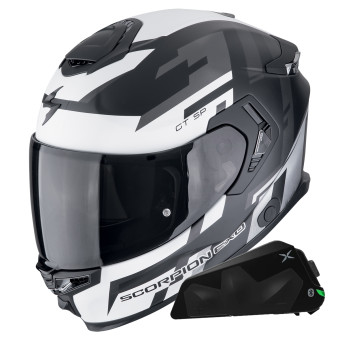 Integral Scorpion Exo GT SP Air Tornado Matt Black Silver + Kit bluetooth Exo-Com Link-1C