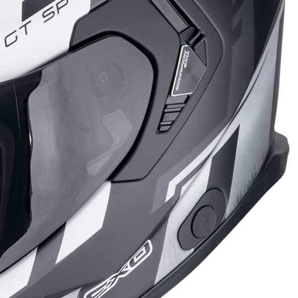 Scorpion Exo GT SP Air Tornado Matt Black Silver + Kit bluetooth Exo-Com Link-1