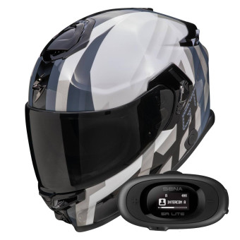Integral Scorpion Exo GT SP Air Touradven White Pearl Silver + Kit bluetooth 5R Lite Solo
