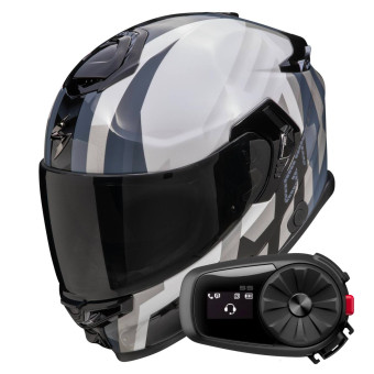 Casque Integral Scorpion Exo GT SP Air Touradven White Pearl Silver + Kit Bluetooth 5S Solo Casque Integral Scorpion Exo GT SP Air Touradven White Pearl Silver + Kit Bluetooth 5S Solo