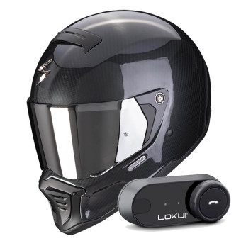 Integral Scorpion EXO-HX1 Carbon SE Black + Kit Bluetooth Lokui K30
