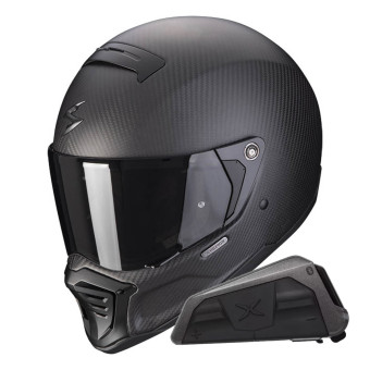 Integral Scorpion EXO-HX1 Carbon SE Matt Black + Kit bluetooth Exo-Com Link-1