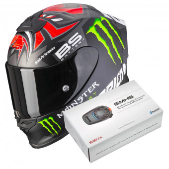 Integral Scorpion Exo R1 Air Fabio Monster Replica Matt Black Red + Kit Bluetooth SMH5