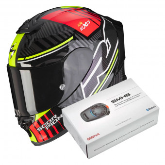 Integral Scorpion Exo R1 Air Victory Black Silver Red + Kit Bluetooth SMH5