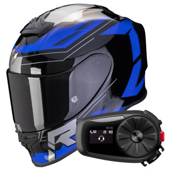 Integral Scorpion Exo R1 Evo Air Blaze Black Blue + Kit Bluetooth 5S Solo