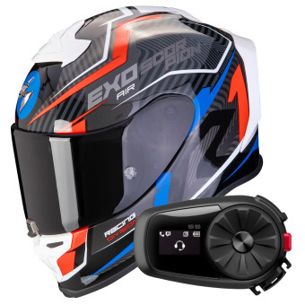 Integral Scorpion Exo R1 Evo Air Coup Black Red Blue + Kit Bluetooth 5S Solo