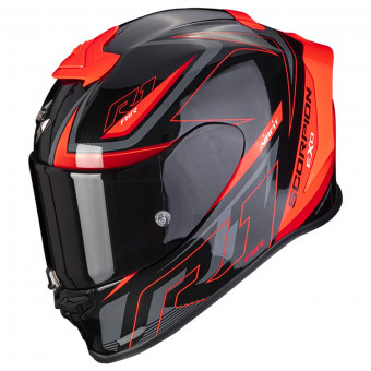 Scorpion Exo R1 Evo Air Gaz Metal Black Red + Intercom Sena SMH5