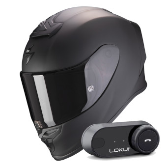 Integral Scorpion Exo R1 Evo Air Solid Matt Black + Kit Bluetooth Lokui K30