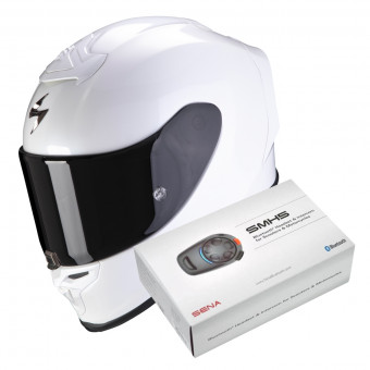 Integral Scorpion Exo R1 Evo Air Solid Pearl White + Intercom Sena SMH5