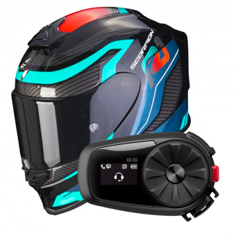 Integral Scorpion Exo R1 Evo Air Vatis Black Blue Red + Intercom Sena 5S