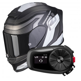 Integral Scorpion Exo R1 Evo Air Vatis Matt Black White + Intercom Sena 5S