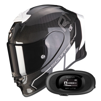 Integral Scorpion Exo R1 Evo Carbon Air Corpus II Black White + Kit bluetooth 5R Lite