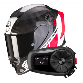 Integral Scorpion Exo R1 Evo Carbon Air Corpus II Red + Intercom Sena 5S