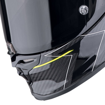 Scorpion Exo R1 Evo Carbon Air Cynergy Yellow + Kit bluetooth Exo-Com Link-1C