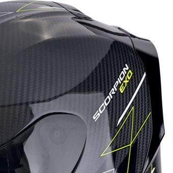 Scorpion Exo R1 Evo Carbon Air Cynergy Yellow + Kit bluetooth Exo-Com Link-1C
