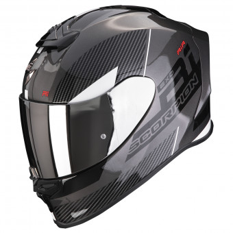 Scorpion Exo R1 Evo Air Final Dark Silver Black White + Kit bluetooth 5R Lite