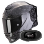 Casque Integral Scorpion Exo R1 Evo Carbon Air Onyx Black + Kit bluetooth 5R Lite Solo