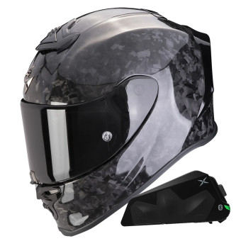 Integral Scorpion Exo R1 Evo Carbon Air Onyx Black + Kit bluetooth Exo-Com Link-1C