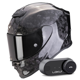 Integral Scorpion Exo R1 Evo Carbon Air Onyx Black + Kit Bluetooth Lokui K30
